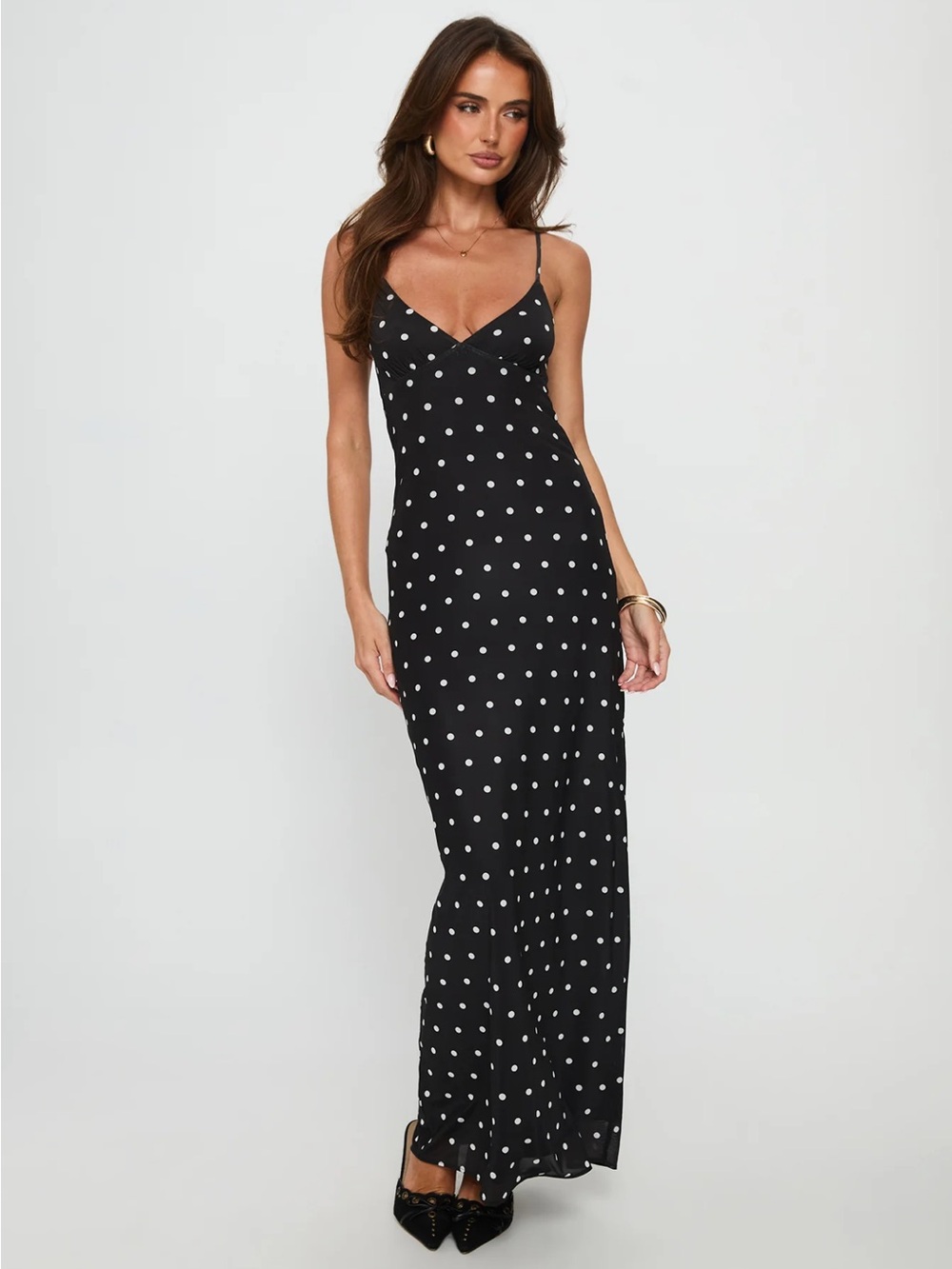 Princess Polly Black and White Polka Dot Maxi Dress